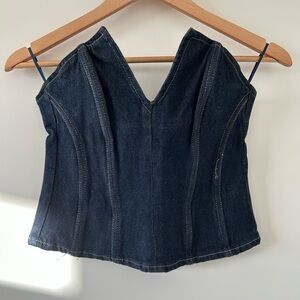 Zara Dark Wash Denim Corset
